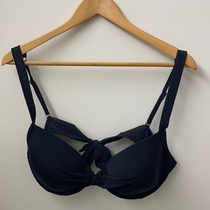 La vie en rose aqua D+ black swim top